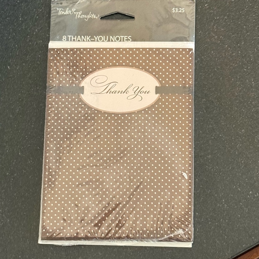 NEW vtg Tender Thoughts Greeting Note Cards Envelopes Thank You 8 Pack Made USA